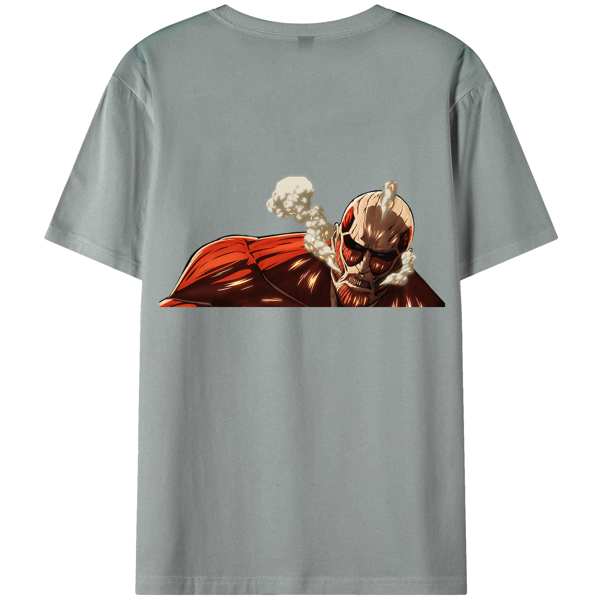 （画像用） 進撃の巨人 Attack on Titan 綿100％ メンズ半袖Tシャツ（バックプリント） 通気性